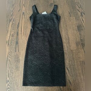 NWT love...ady Black Floral Jacquard Midi Dress